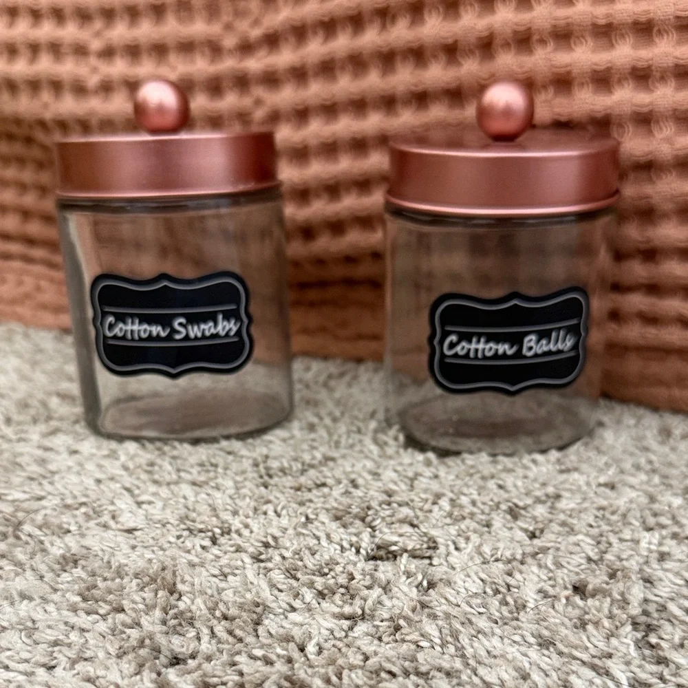 Glass Jars with Rose Gold Lids